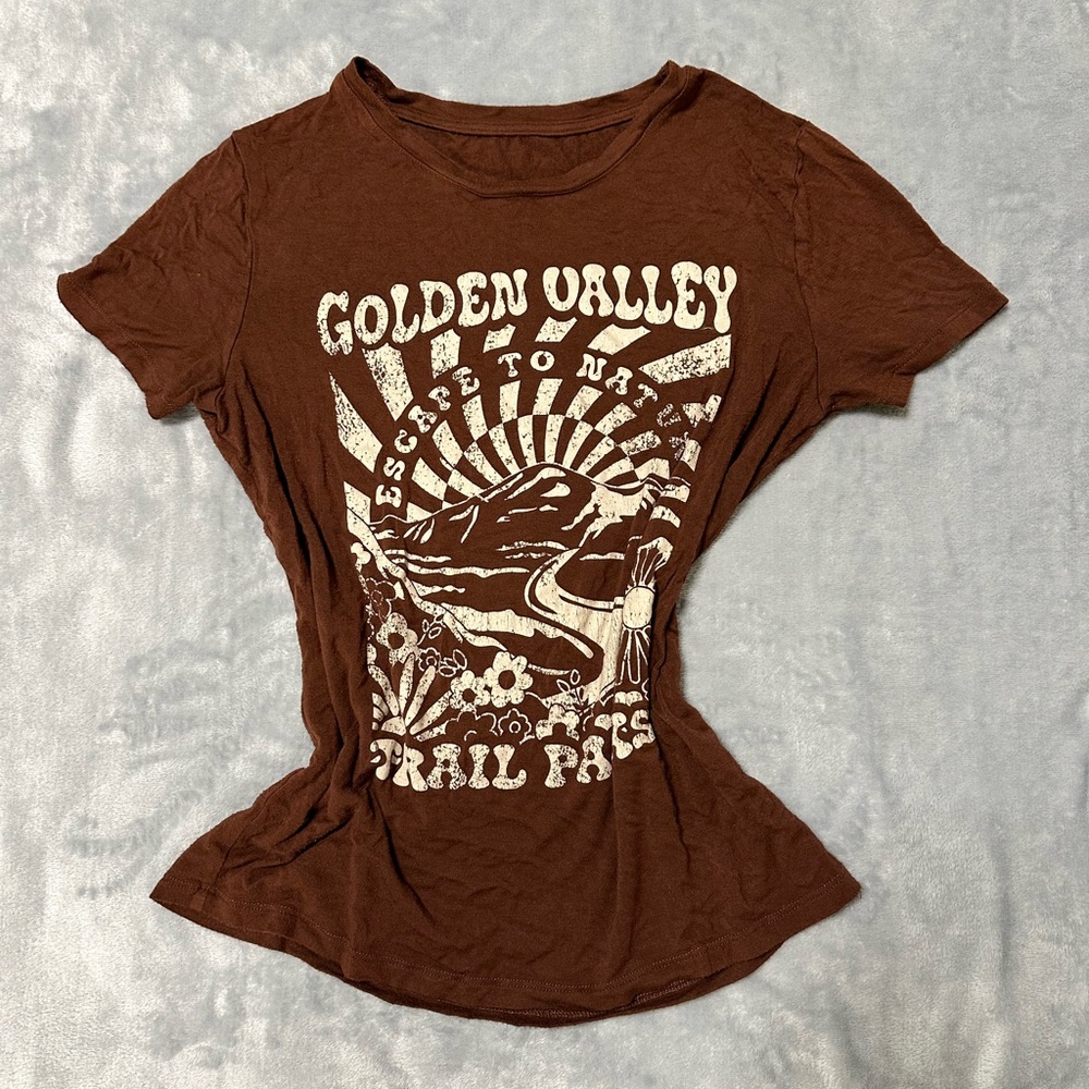 Brown Graphic Women's Top